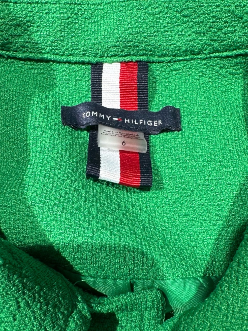 Tommy Hilfiger Long Sleeve Bright Green Cropped Button Jacket Size 6 - Picture 2 of 11